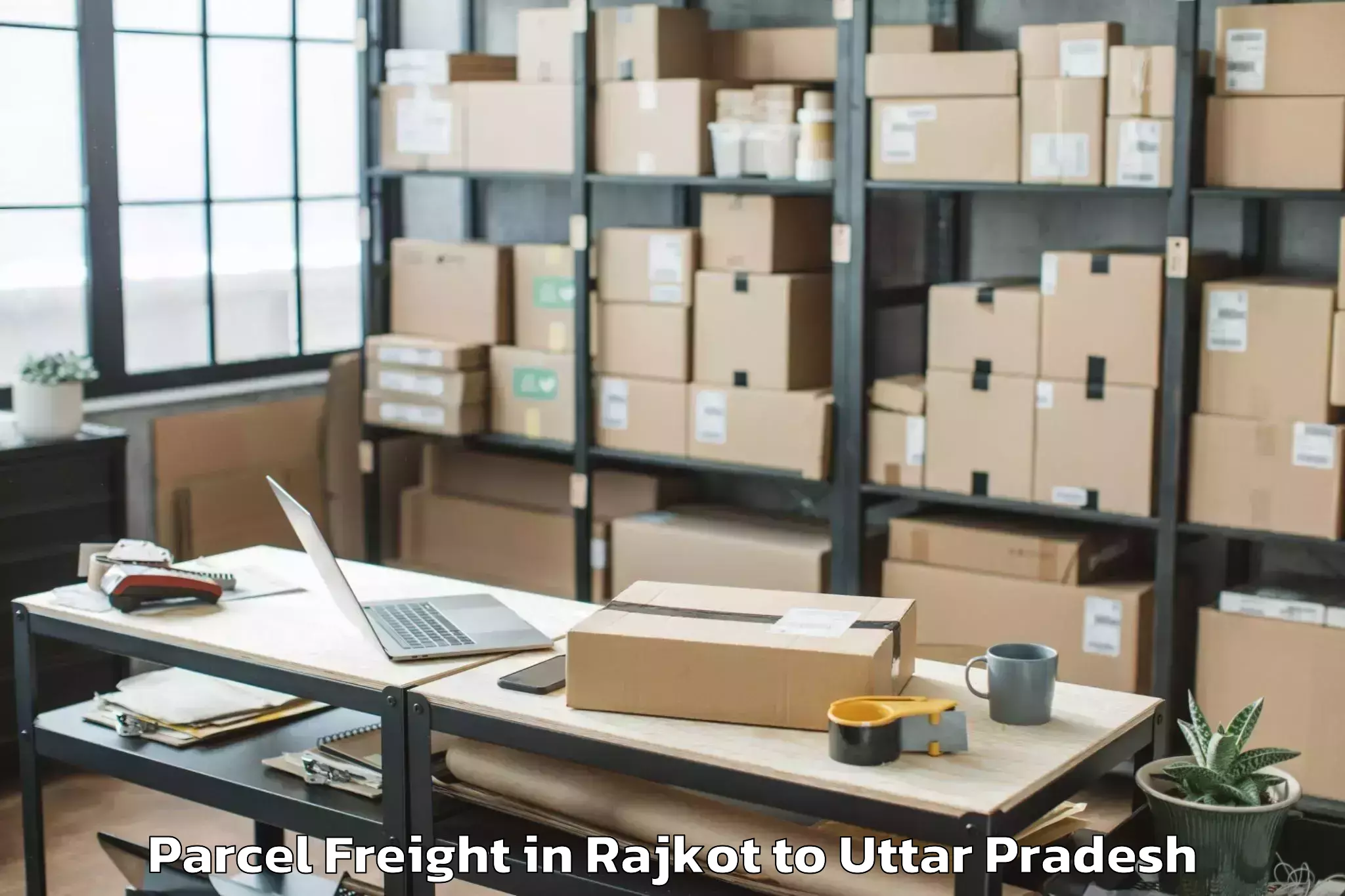 Rajkot to Kannauj Parcel Freight